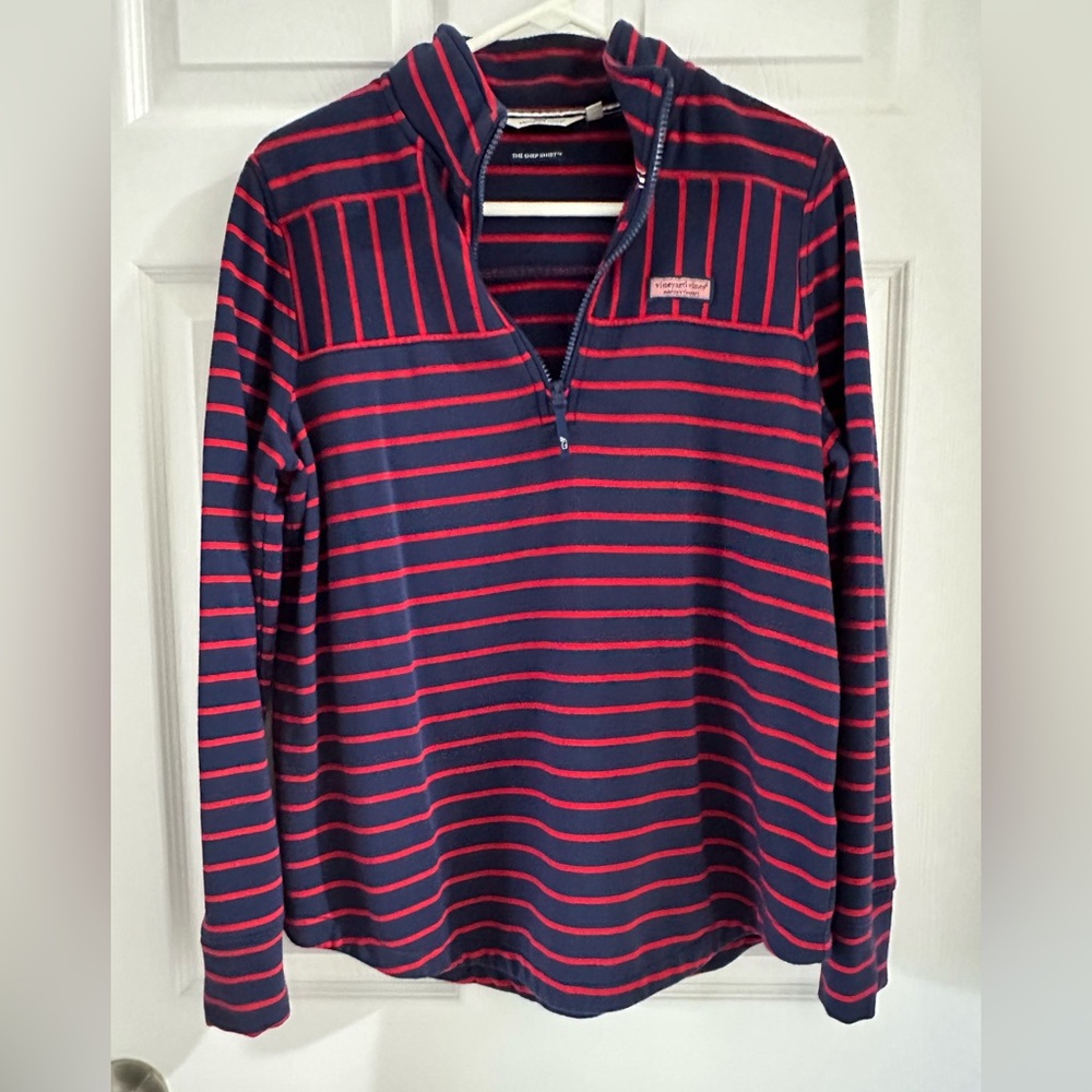 Vineyard Vines Dreamcloth Navy and Red Shep Shirt for Women
